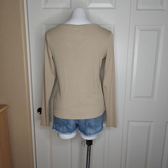 Universal Thread scoop neck ribbed long sleeve t-shirt sz L - Picture 4 of 8